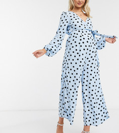 Комбинезон в горошек с запахом ASOS DESIGN maternity-Мульти