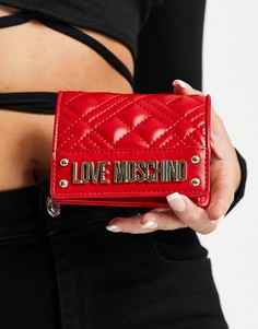 Красный стеганый кошелек с откидным клапаном Love Moschino