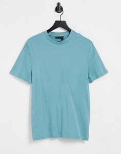 Синяя футболка из органического хлопка с круглым вырезом ASOS DESIGN-Голубой