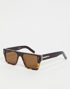 Женские коричневые солнцезащитные очки в узкой квадратной черепаховой оправе с затемненными стеклами Spitfire Cut Seventeen-Коричневый