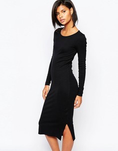 Платье миди в рубчик Vero Moda-Черный