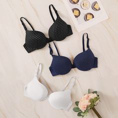 Бюстгальтер на косточках 3шт Shein