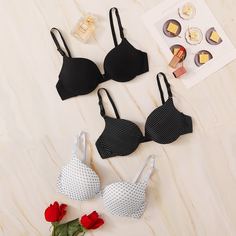 Бюстгальтер на косточках 3шт Shein