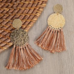Стильные Круглые Серьги С Бахромой Из Золотистого Металла Shein