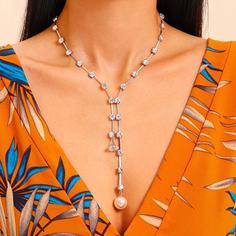 Цепное ожерелье со стразами 1шт Shein