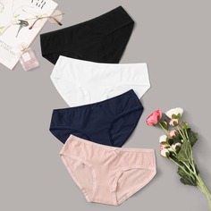 Однотонные трусики 4 пакета Shein