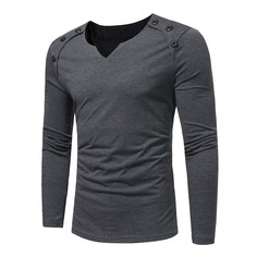 Для мужчин футболка на пуговицах с v-образным вырезом Shein