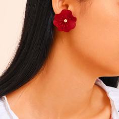 Серьги-гвоздики в форме цветка 1 пара Shein