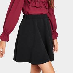Однотонная юбка с узором для девочек Shein