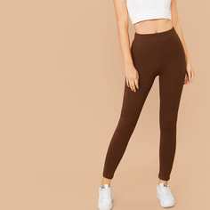 Однотонные короткие леггинсы Shein