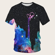 Мужская футболка с принтом 3D галактики Shein