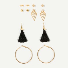 Серьги обручи с бахромой 6 пар Shein