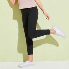Однотонные трикотажные леггинсы для девочек Shein