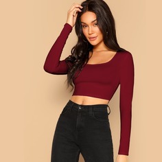 Однотонный короткий топ Shein