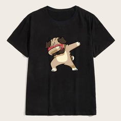Мужская футболка с принтом собаки Shein
