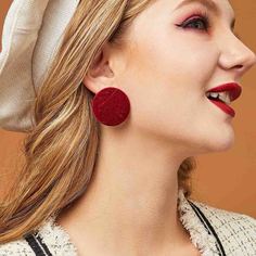 Бархатые круглые серьги 1 пара Shein