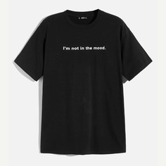 Мужская футболка с коротким рукавом и текстовым принтом Shein