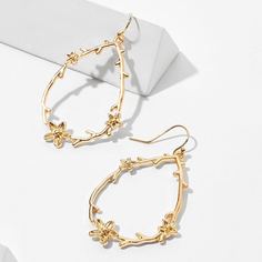 Серьги с каплями воды с цветочным декором 1 пара Shein