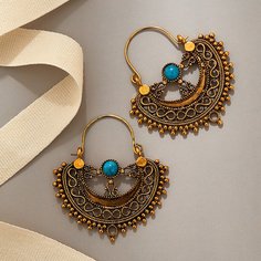 Полые серьги-подвески с декором 1 пара Shein