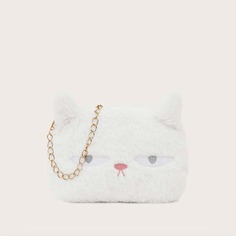 Плюшевая сумка на цепочке в форме кота для девочек Shein