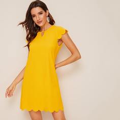 Платье с фестончатым краем Shein
