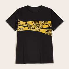 Мужская футболка с текстовым принтом Shein