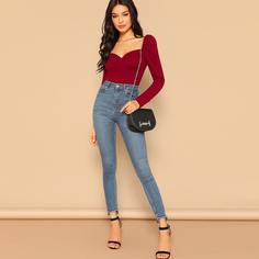 Приталенный топ на запах Shein