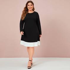 Расклешенное платье с контрастной отделкой размера плюс Shein