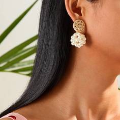 Круглые серьги из искусственного жемчуга 1 пара Shein