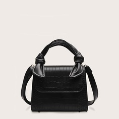 чёрный змеиная кожа Деловый стиль Сумка Shein