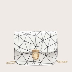 Сумка-цепочка с геометрическим принтом Shein