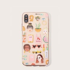 Чехол для iPhone с графическим принтом Shein
