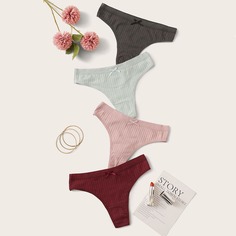 Трусики в рубчик 4 пакета Shein