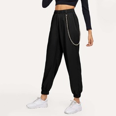 Брюки с эластичной талией и цепью Shein