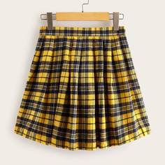 Расклешенная Юбка В Клетку Shein