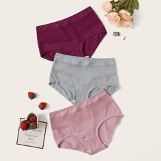 Однотонные трусики 3шт Shein