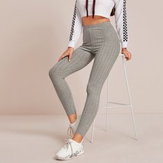 Трикотажные леггинсы с эластичной талией Shein
