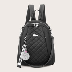 Стеганый рюкзак с помпоном Shein