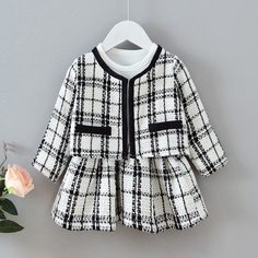 Твидовые куртка и платье для девочек Shein