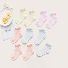 Однотонные носки для девочек 5 пар Shein