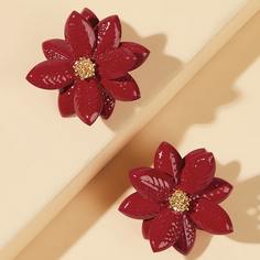 Серьги-гвоздики в форме цветка 3D 1 пара Shein