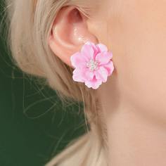 Серьги-гвоздики в форме цветка с искусственными жемчугами 1 пара Shein