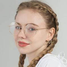 Солнцезащитные очки с металлическими оправами и линзами многоугольника Shein