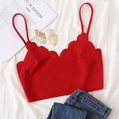 Короткий топ с фестончатым краем Shein