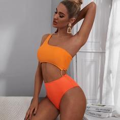 Слитный купальник на одно плечо с кольцом Shein