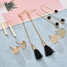 Круглые серьги с бахромой 5 пар Shein