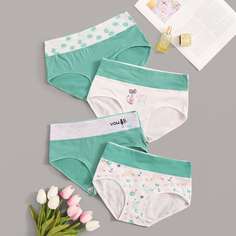 Многоцветный Текст Бесшовные трусы Shein