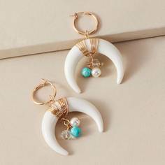 Серьги-подвески с искусственным жемчугом 1 пара Shein