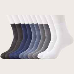 Мужские однотонные носки 10 пар Shein