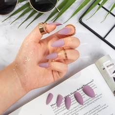 Матовые отсроконечные накладные ногти 24шт с лентой Shein